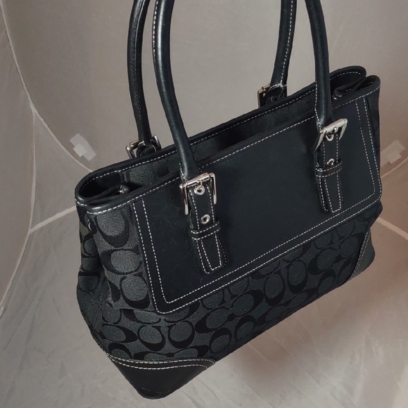 Coach Black Monogram Tote Bag - Picture 6 of 11
